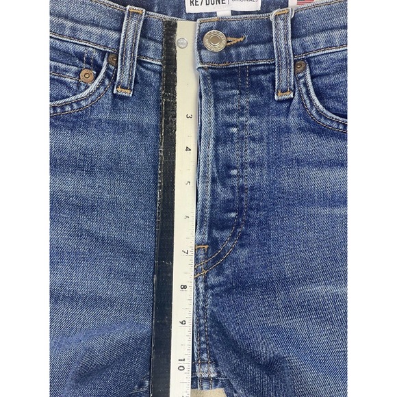 RE/DONE 'Mid 70s' Blue Denim 90s High Rise Ankle Crop Jeans Womens 25 - Picture 5 of 13
